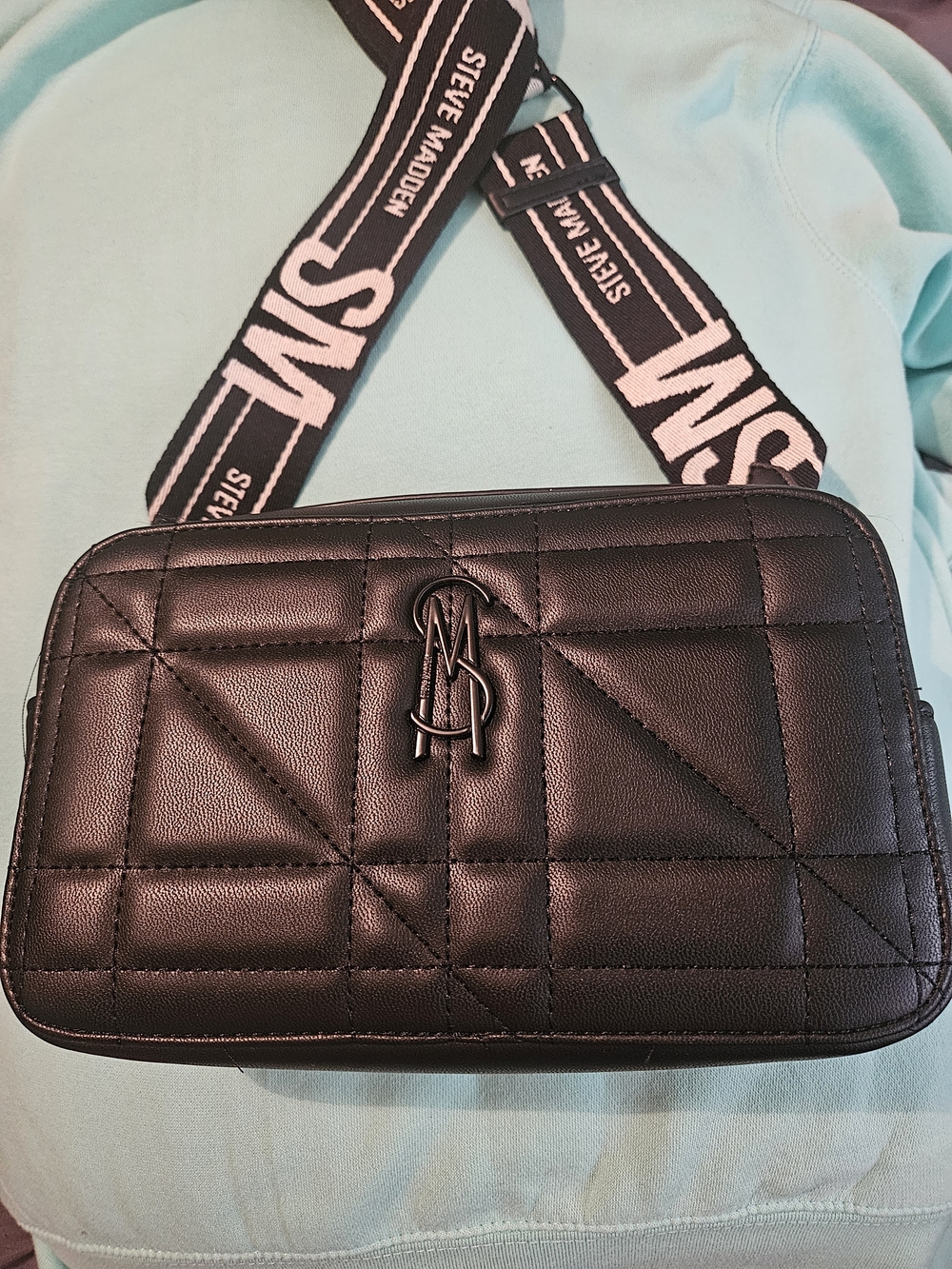 NWOT Steve Madden Black Quilted Crossbody Bag